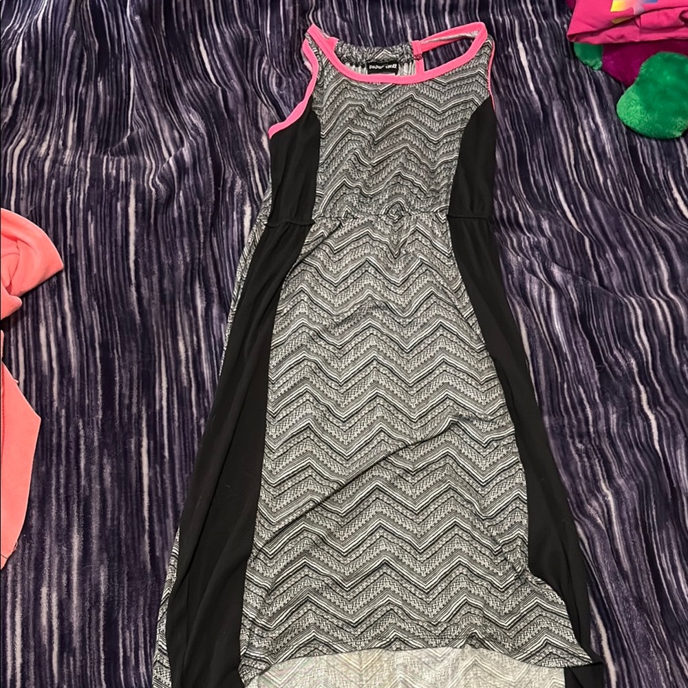Paper Doll Black and Gray Halter Sundress